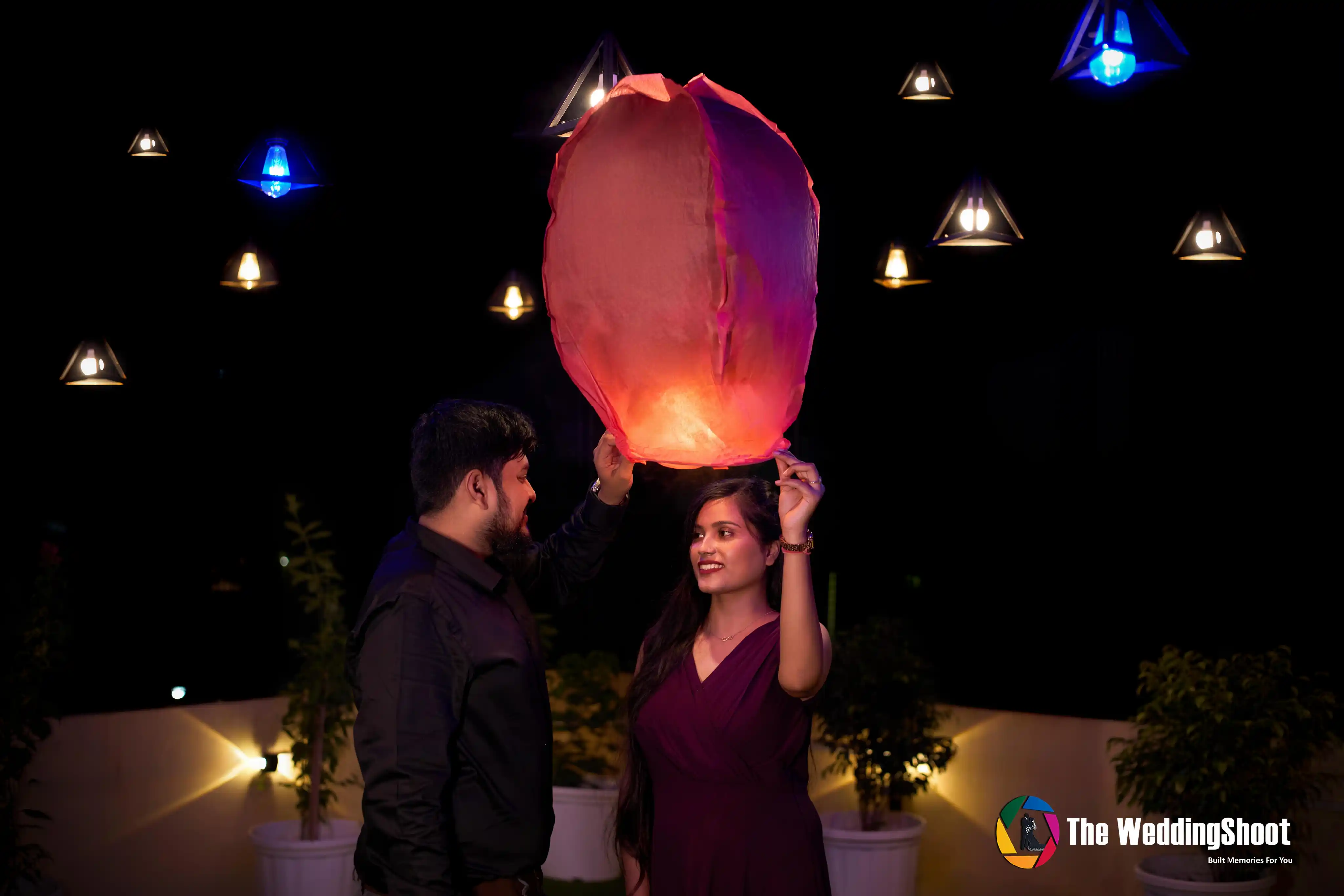 Varanasi pre wedding sky lantern couple by The WeddingShoot